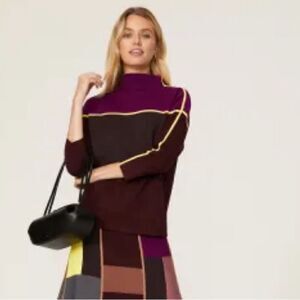 Victoria Beckham pullover purple knit mock neck sweater medium
